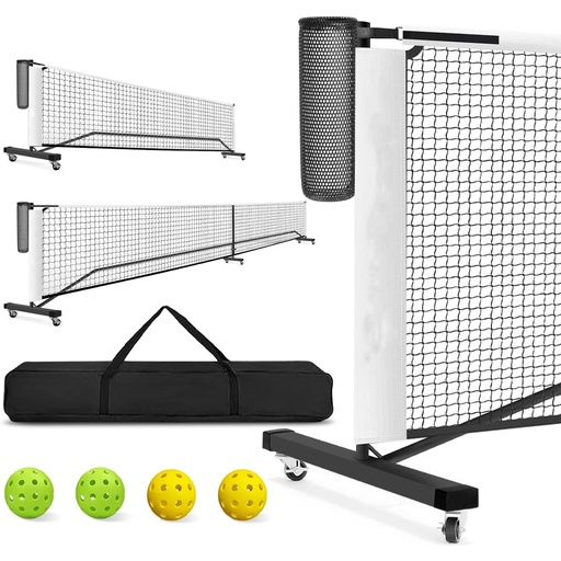 [B0D17PC4V8] Net de Pickleball con rodos