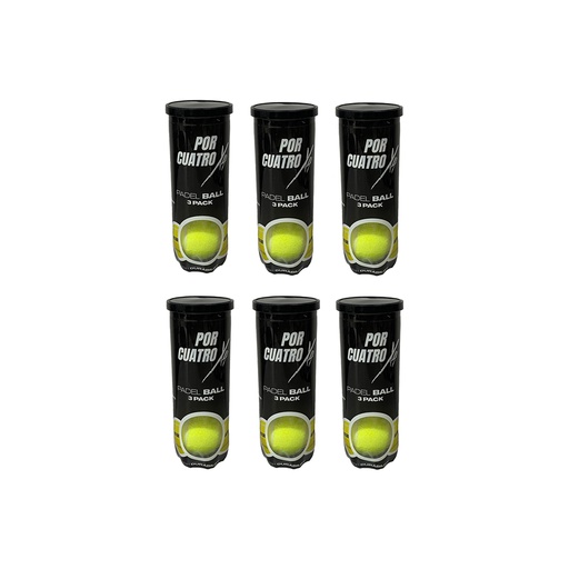 [x4-p-6pk] X4 Cuatro Bote de pelotas de padel (6-pack de botes)